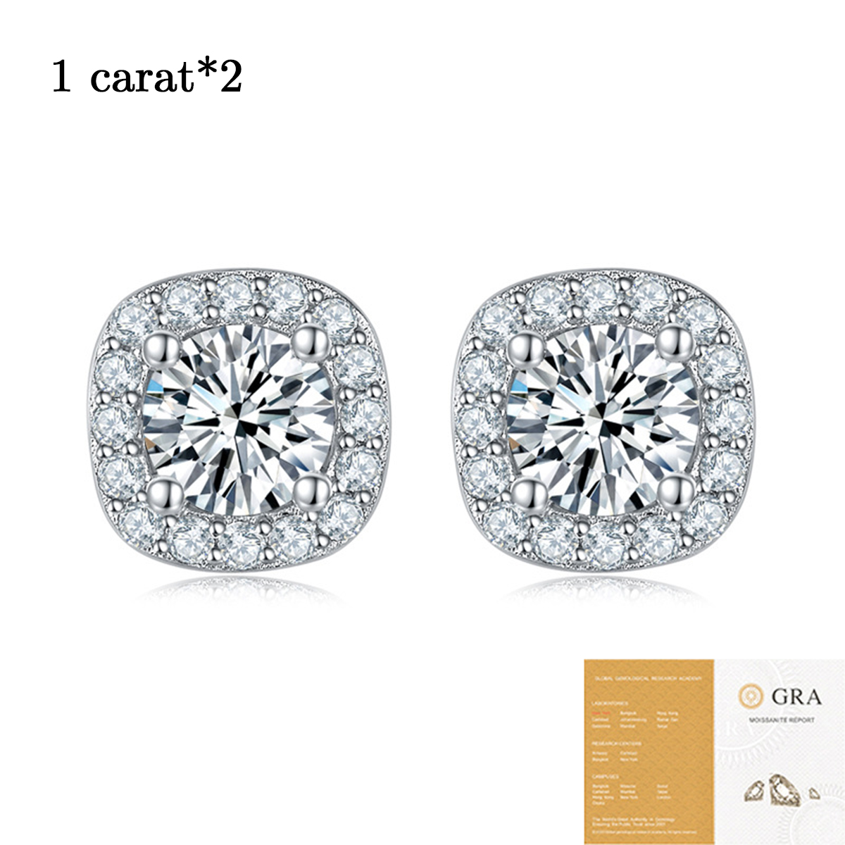 Princess Square Moissanite Earrings