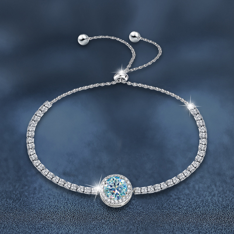 Blue Round Full Moissanite Diamond