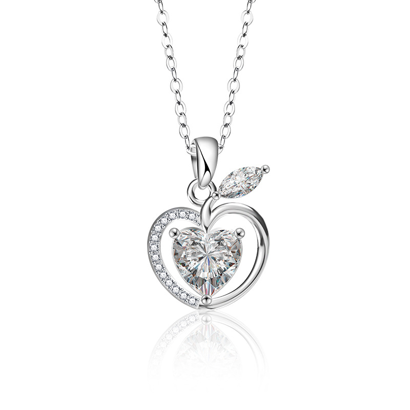 Apple Heart Moissanite Necklace