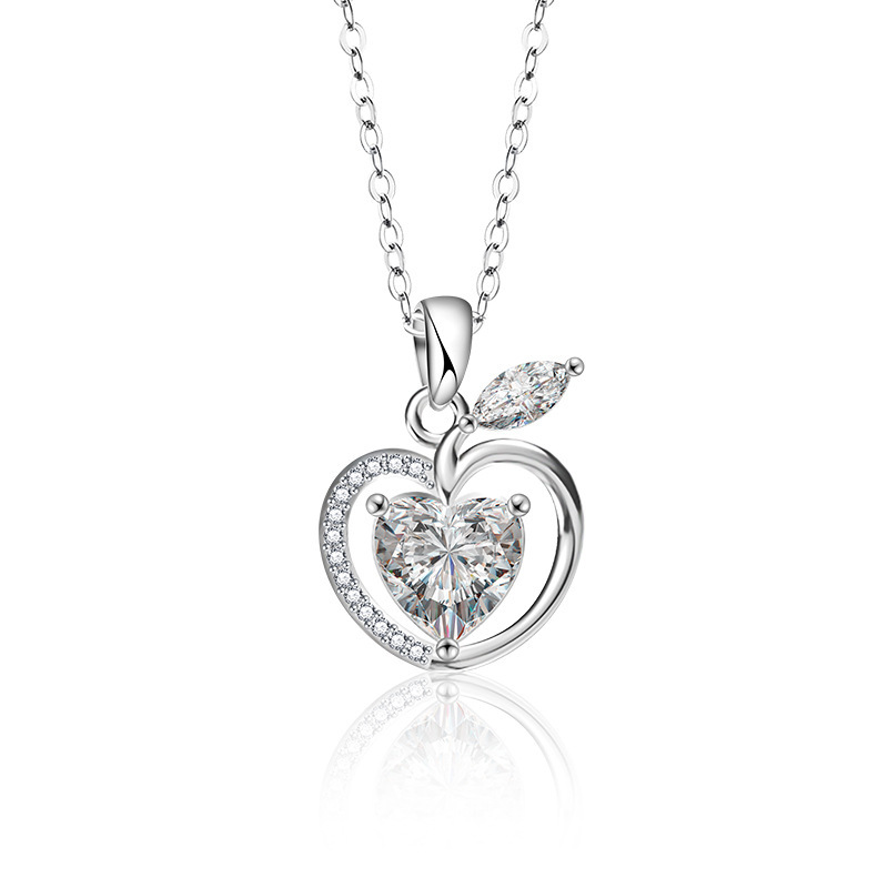 Apple Heart Moissanite Necklace