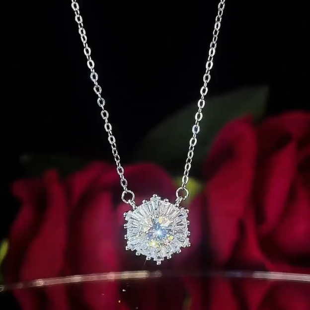 Ice Flower Moissanite Women's Necklace