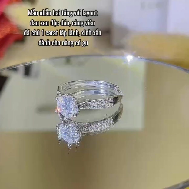 Double Halo Princess Women’s Ring