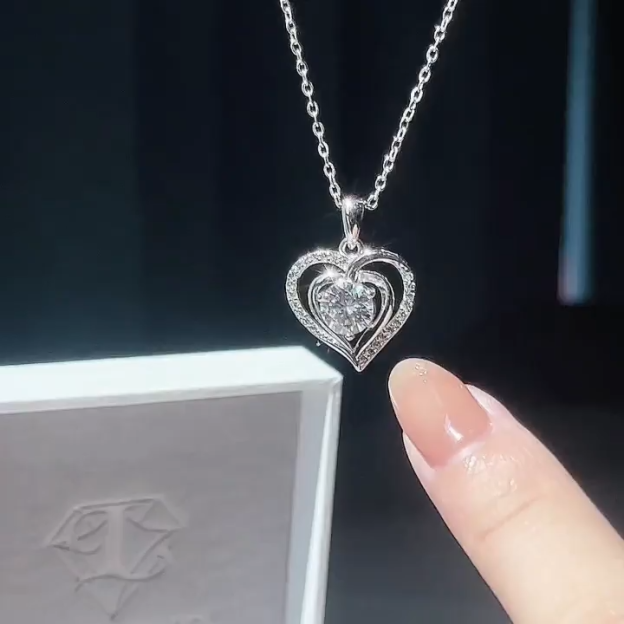 Double Heart Moissanite Necklace