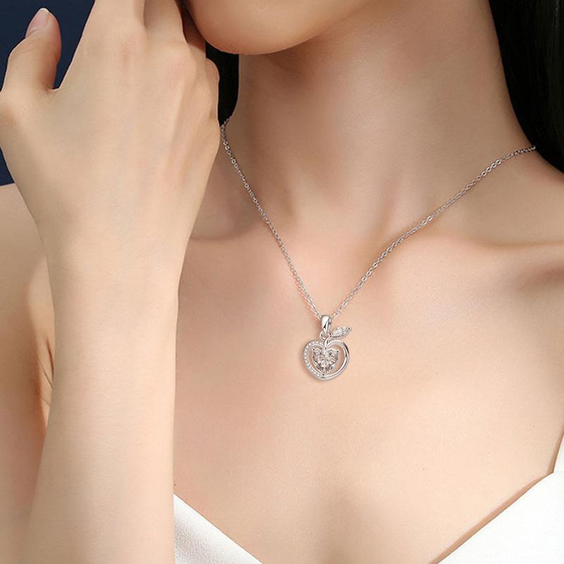 Apple Heart Moissanite Necklace