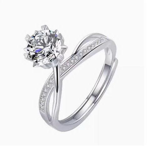 [Lockend]  Fashionable Moissanite Women's Ring 1 Carat D Color GRA Certified Youthful Design