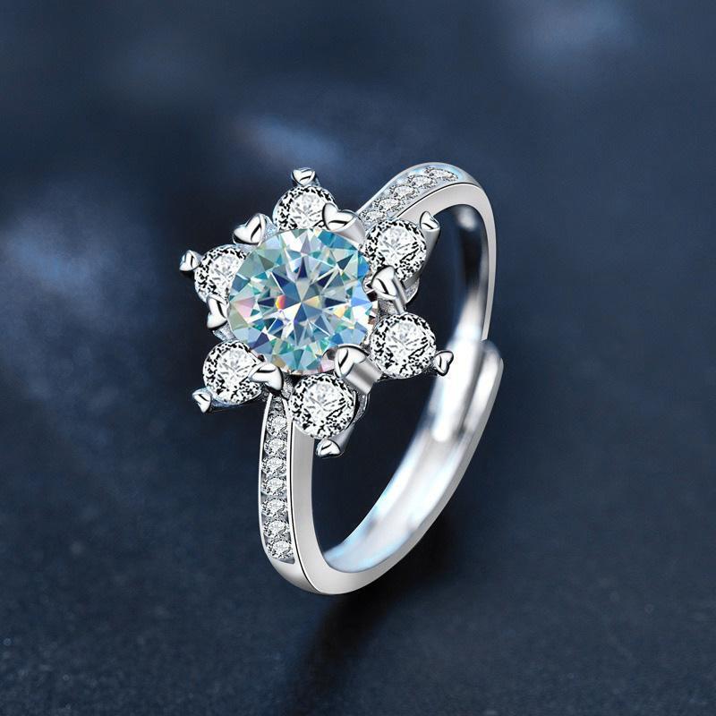 Blue Snowflake Women's Ring