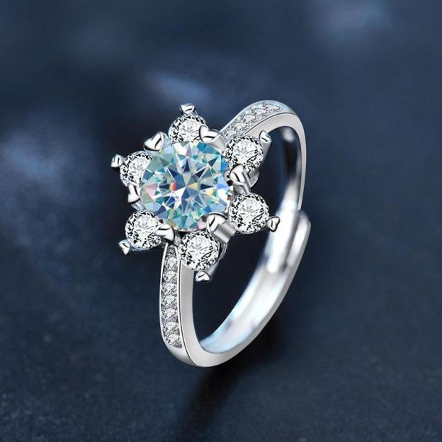 Blue Snowflake Women's Ring