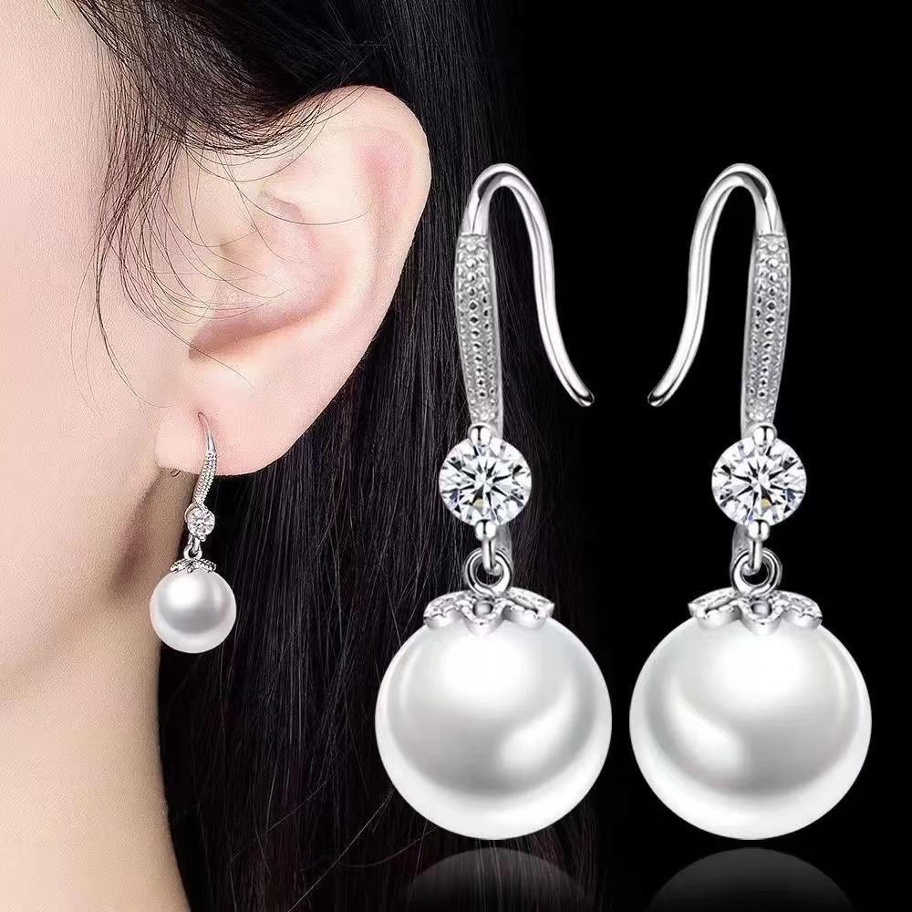 Long Pearl Drop Earrings