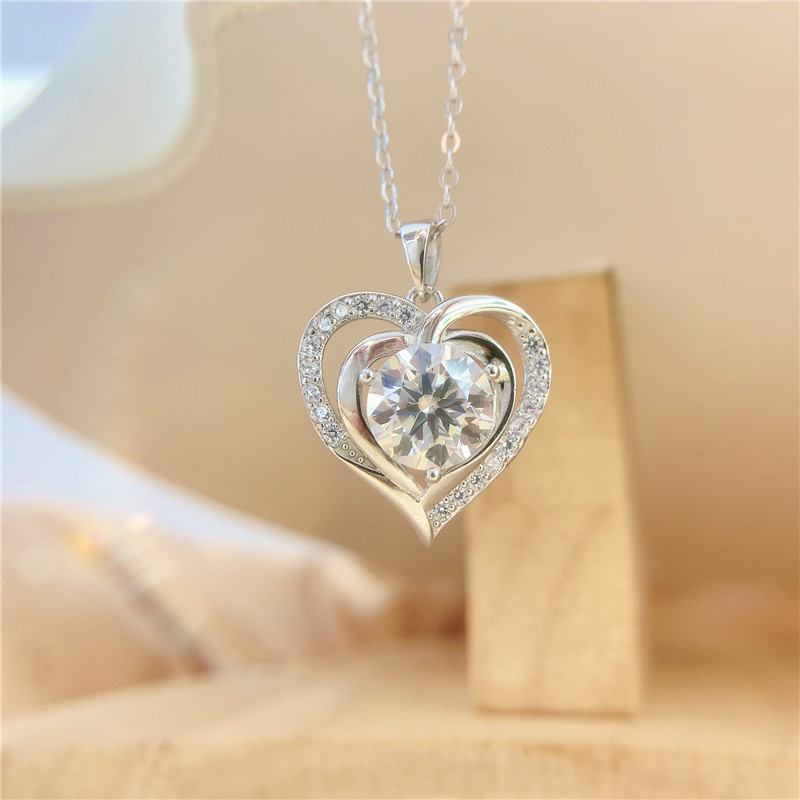 Double Heart Moissanite Necklace