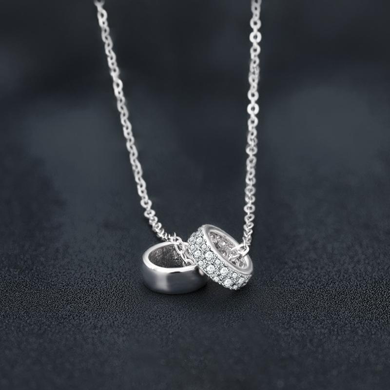  Shimmering Double Halo Necklace 