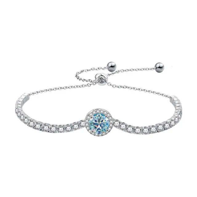 Blue Round Full Moissanite Diamond