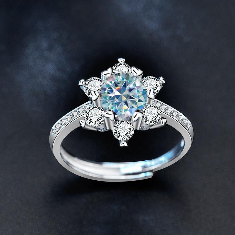 Blue Snowflake Women's Ring