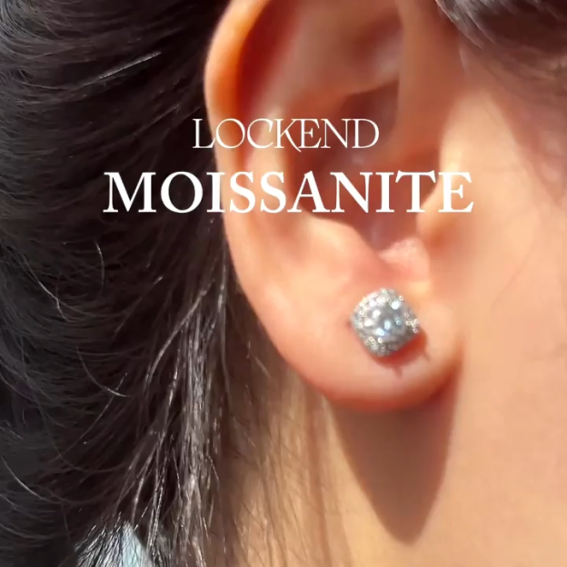 Princess Square Moissanite Earrings