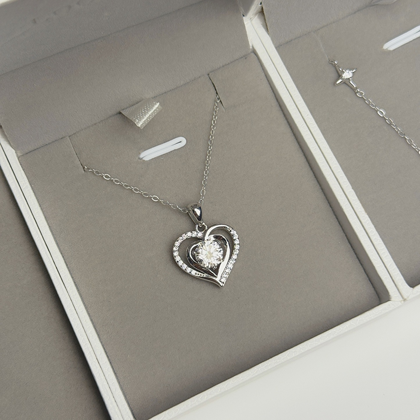 Double Heart Moissanite Necklace