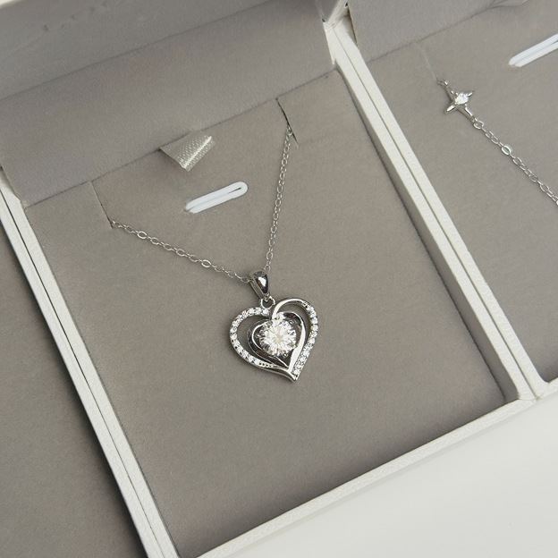 Double Heart Moissanite Necklace