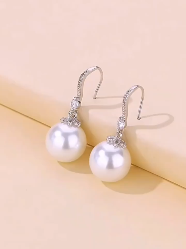Long Pearl Drop Earrings