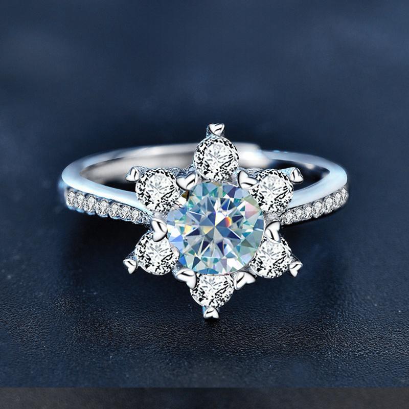 Blue Snowflake Women's Ring