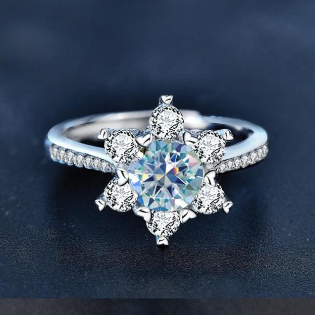 Blue Snowflake Women's Ring