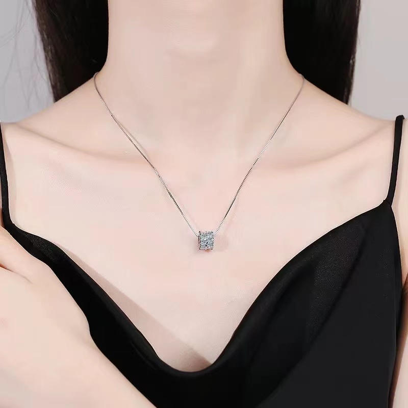 Silver Moissanite Pendant Necklace