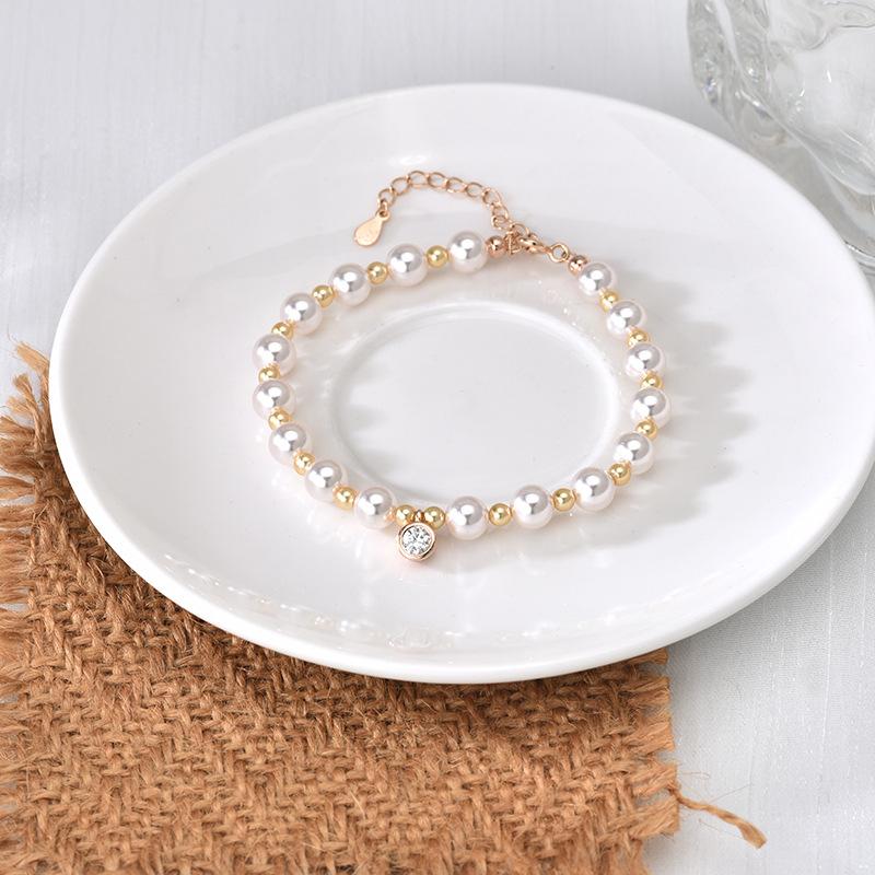 Moissanite Pearl Women’s Bracelet