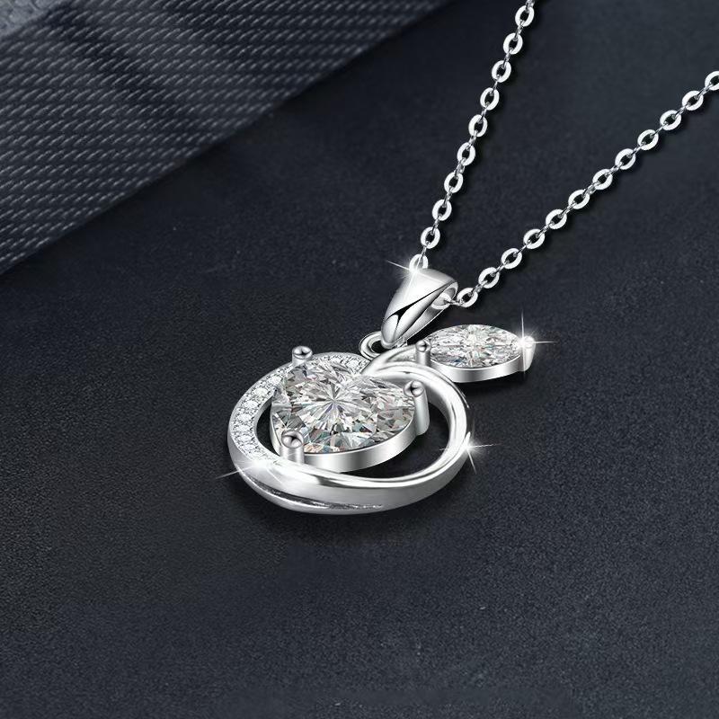 Apple Heart Moissanite Necklace