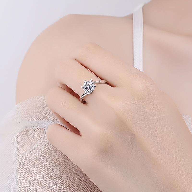 Stylized Snowflake 925 Silver Ring