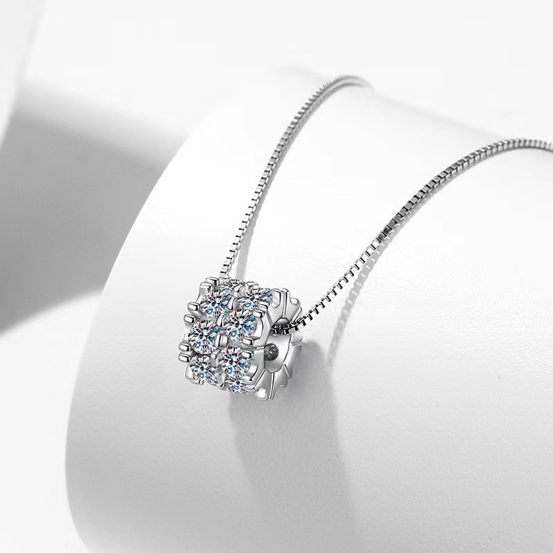 Silver Moissanite Pendant Necklace