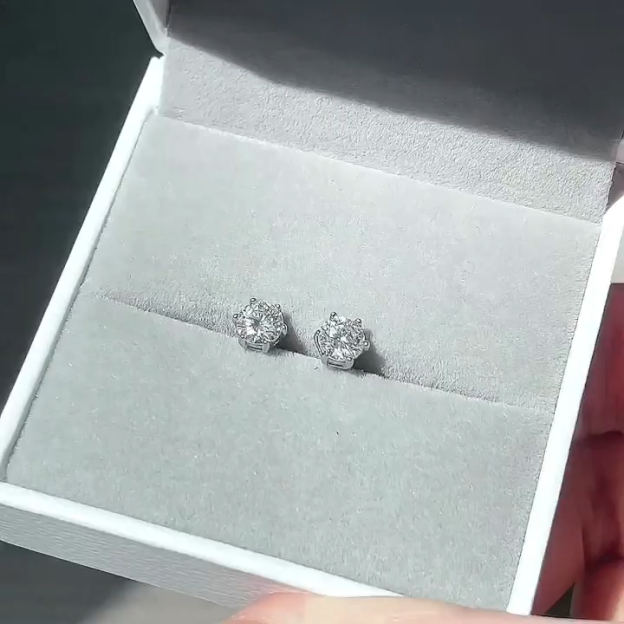 6-Prong Moissanite Earrings