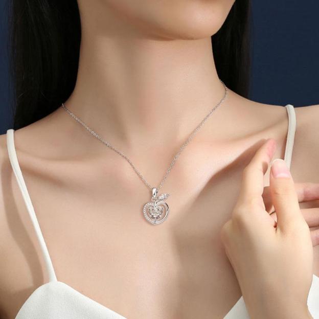 Apple Heart Moissanite Necklace