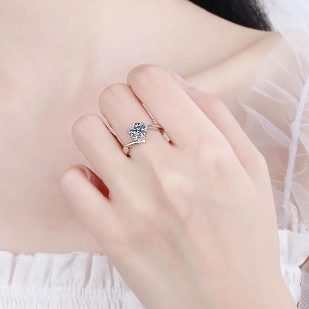 Stylized Snowflake 925 Silver Ring