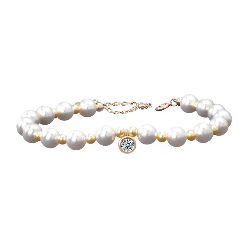 Moissanite Pearl Women’s Bracelet