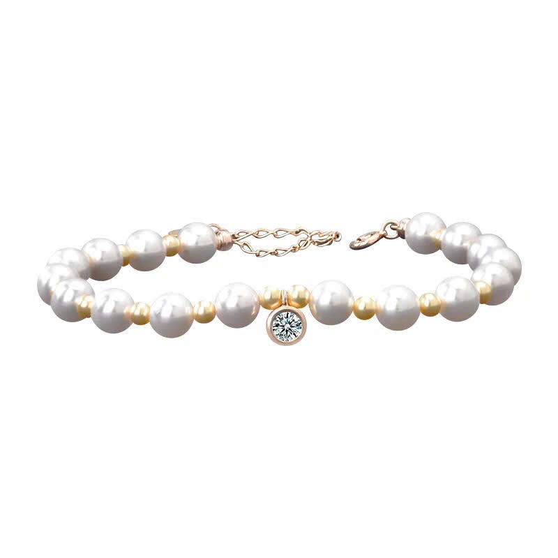 Moissanite Pearl Women’s Bracelet