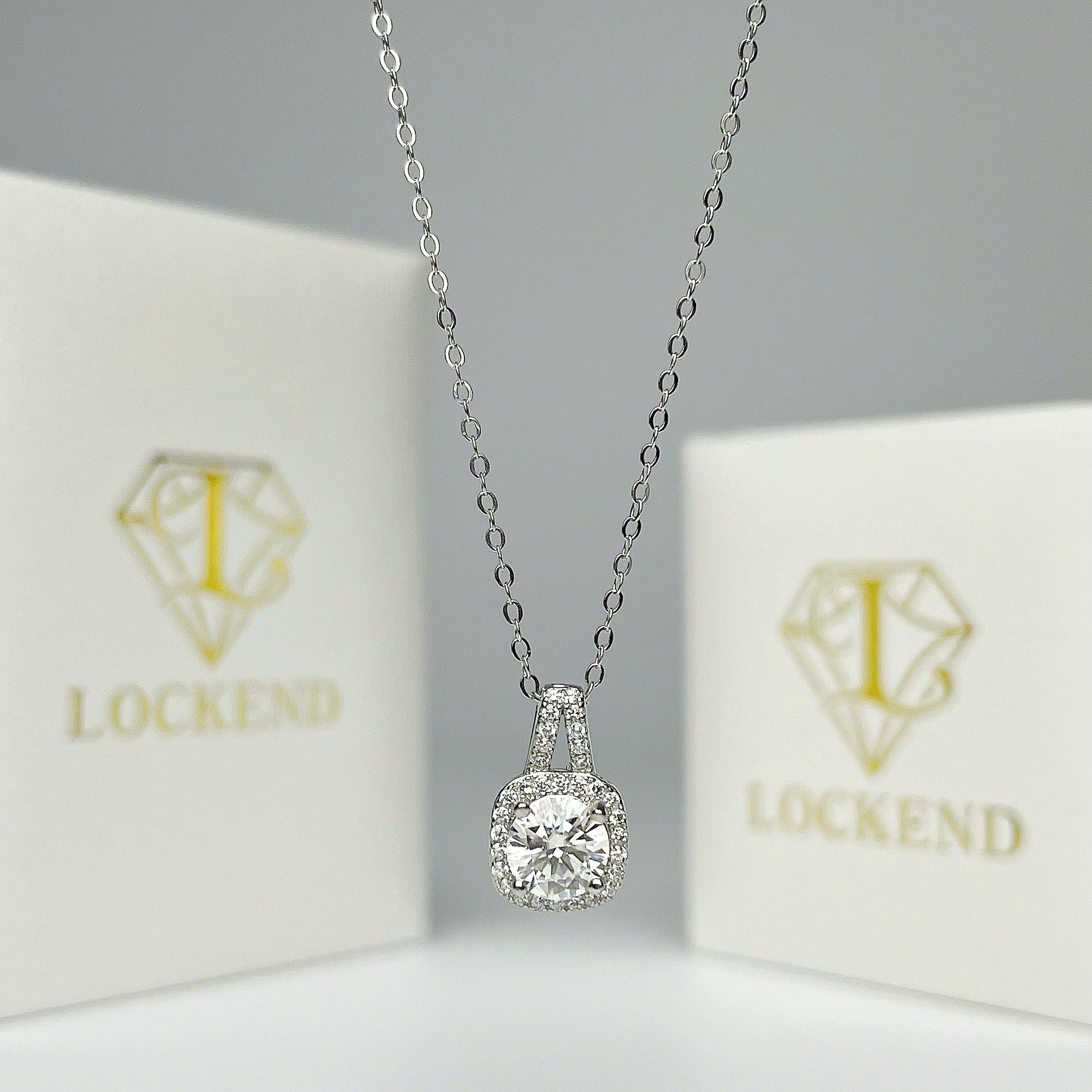 Square diamond necklace