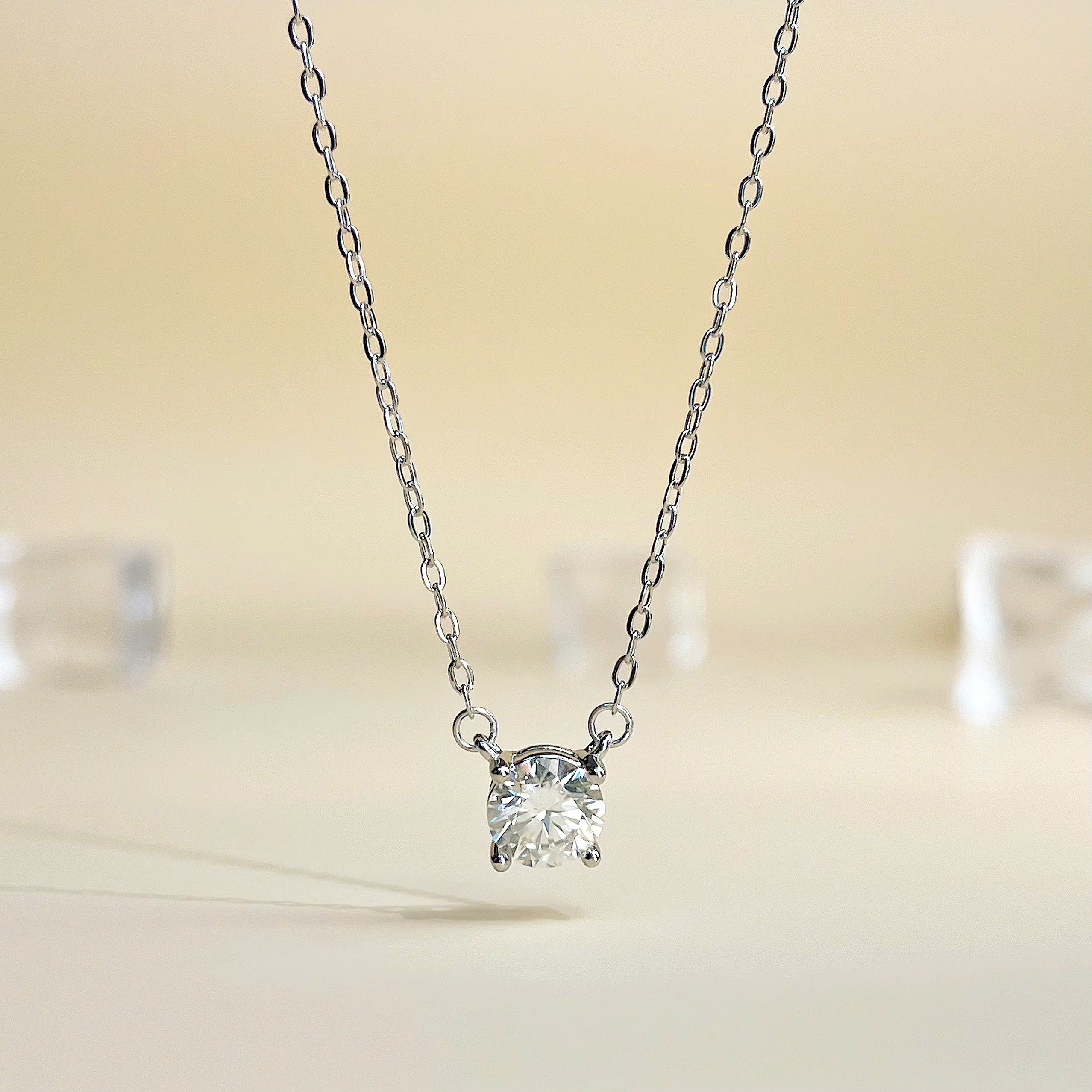 4 Prong Moissanite Women's Necklace