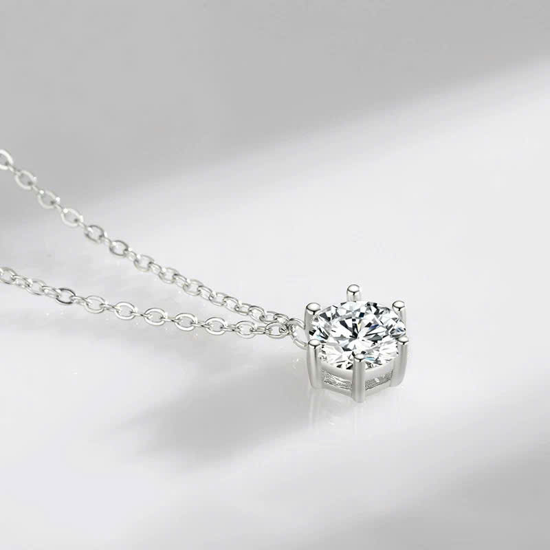 Moissanite Necklace Gold and White Gold Plated 5 Carat