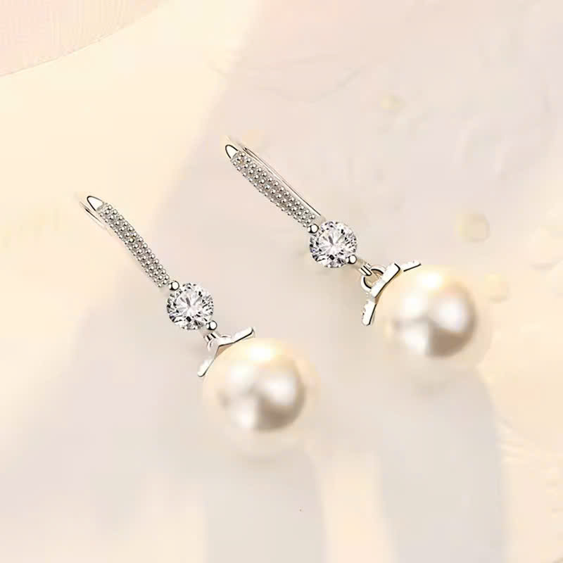 Long Pearl Drop Earrings