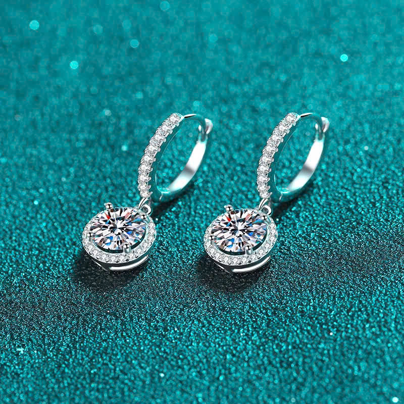 Elegant long round 925 silver earrings