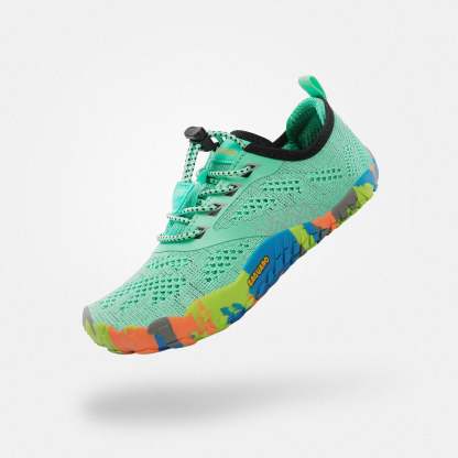 スマートⅠ キッズ ベアフットシューズ（ライトシーグリーン）。さわやかな色合いが魅力の、一日中履いていても足が疲れない子供用シューズ。