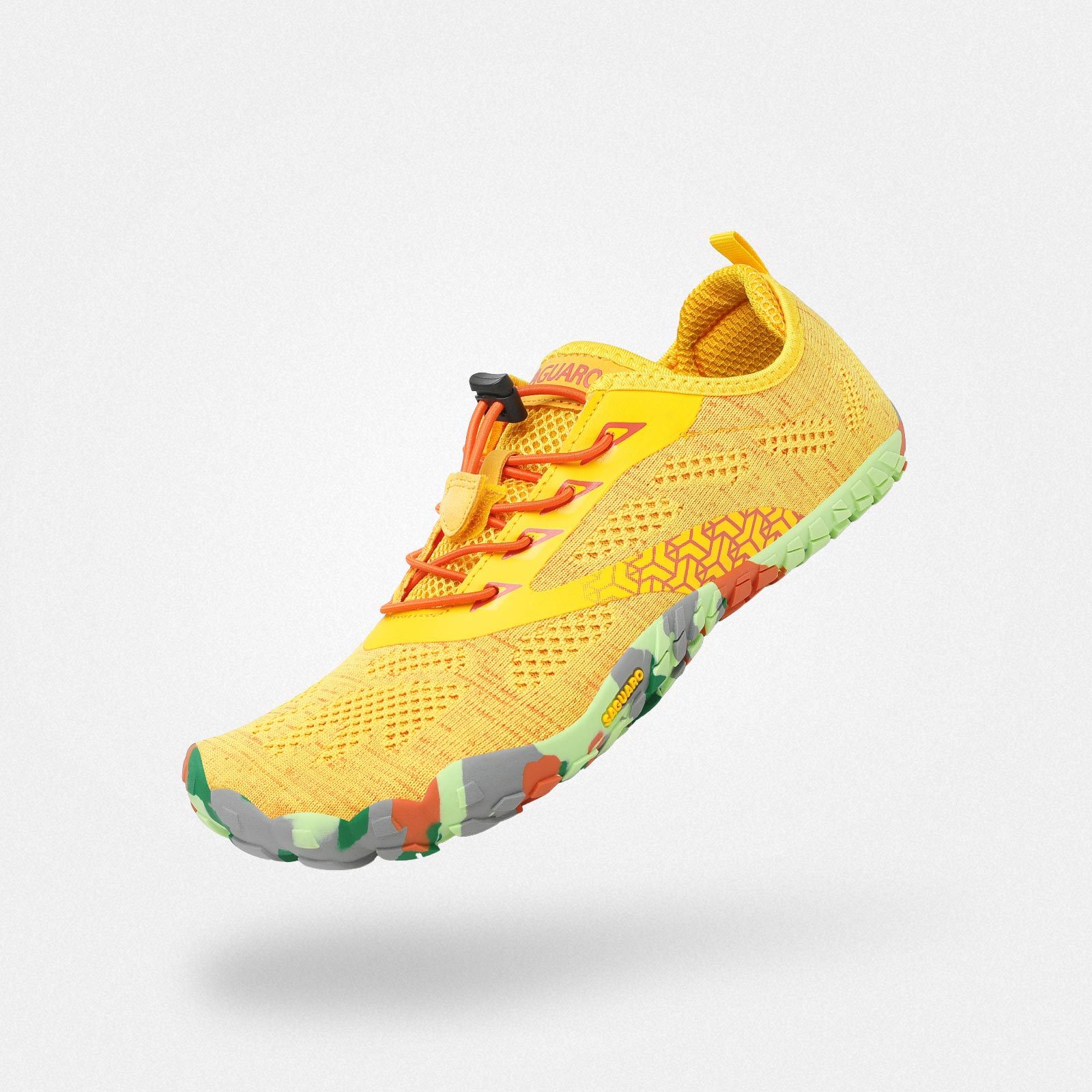 スマートII レディース メンズ ベアフットシューズ（イエロー）。注目のカラーでジムを彩る、足指の自由な動きをサポートするトレーニングシューズ。