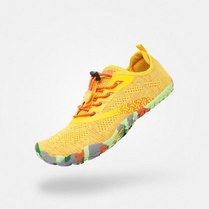 スマートII レディース メンズ ベアフットシューズ（イエロー）。注目のカラーでジムを彩る、足指の自由な動きをサポートするトレーニングシューズ。