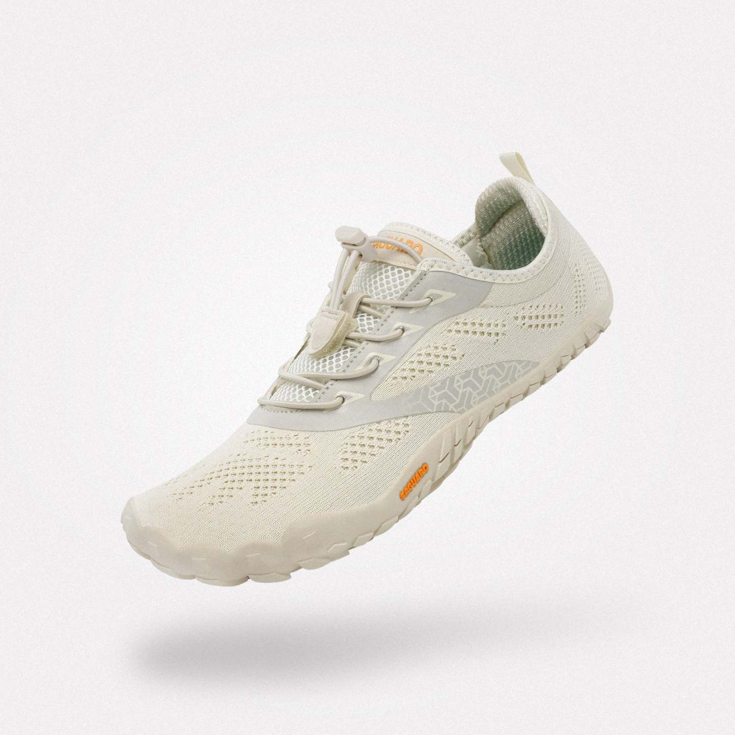 スマートⅠ レディース ベアフットシューズ（ベージュ）。アースカラーが自然に溶け込む、軽めのハイキングやアウトドアアクティビティに。