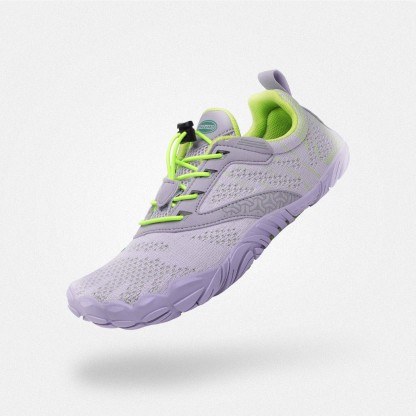 フリーⅠ キッズ ベアフットシューズ（ラベンダー）。優しいラベンダー色、足の成長を邪魔しない正しい歩行を促す日常用シューズ。