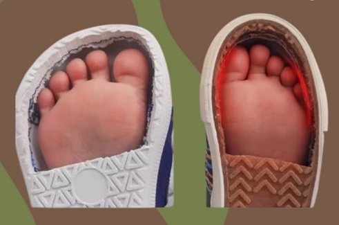 子ども靴のワイドトゥボックスと細いつま先の比較