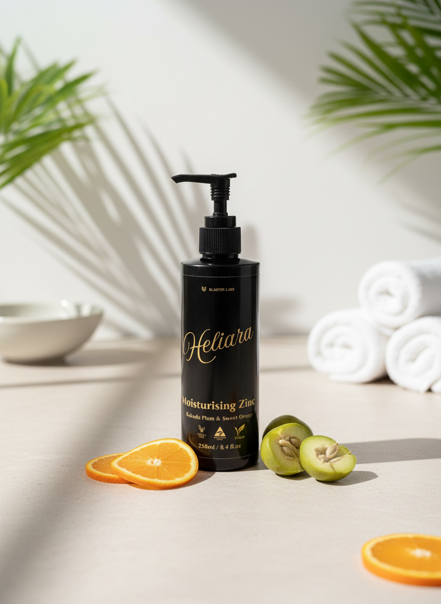 Heliara Moisturising Zinc 250ml - Kakadu Plum & Sweet orange.
