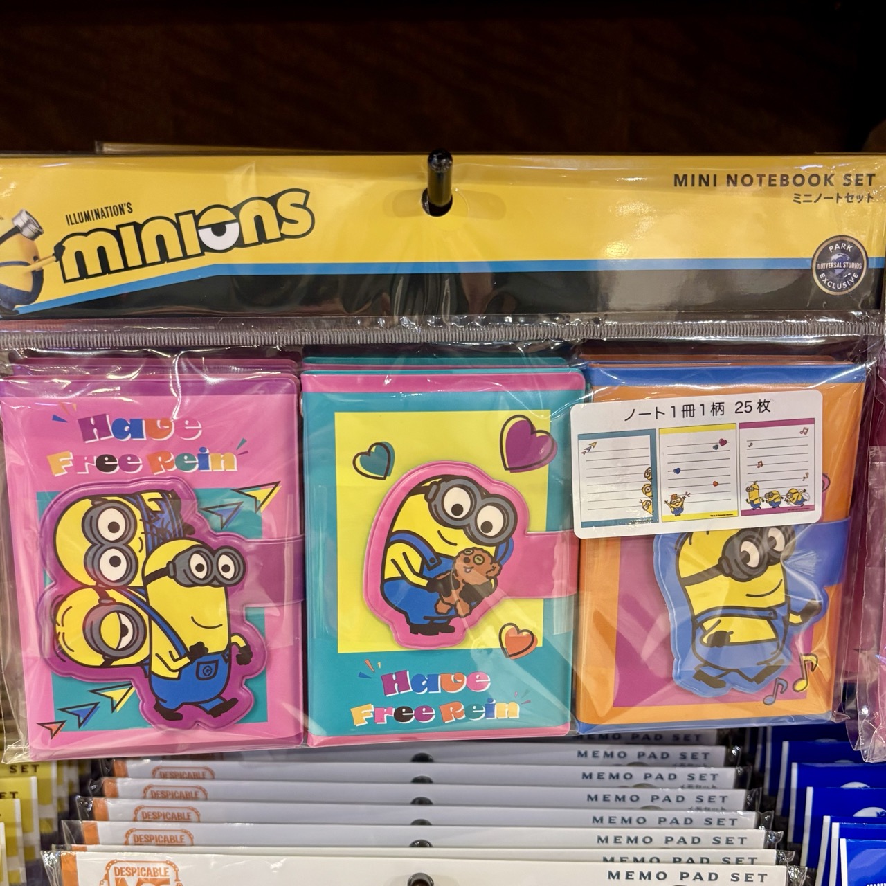 【訂貨】USJ Minions 迷你兵團 小小兵 迷你筆記本 記事簿 3pcs