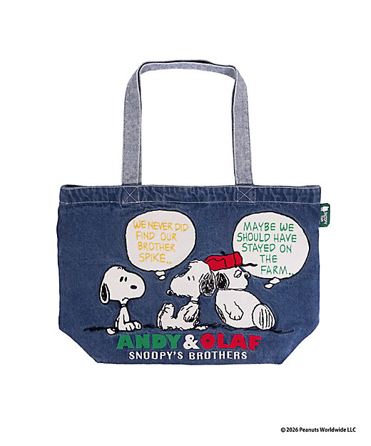 【Pre-order｜Aug】Snoopy in Ginza 2026 - Denim Embroidery Collection Large Tote Bag (Brothers)