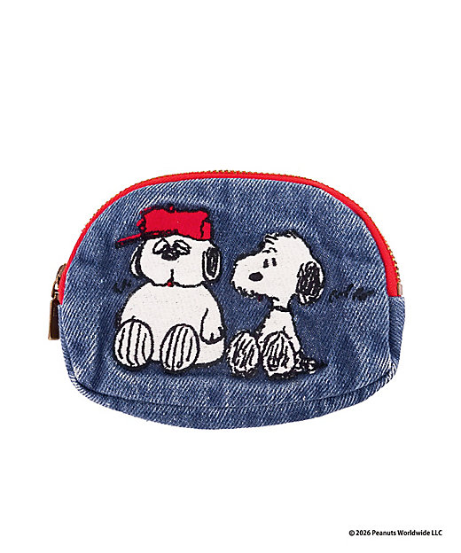 【Pre-order｜Aug】Snoopy in Ginza 2026 - Denim Embroidery Series Coin Wallet (Brothers)