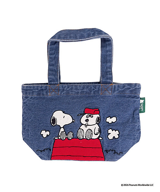 【預訂 | 8月】Snoopy in Ginza 銀座展 2026 - 牛仔刺繡系列 迷你手挽袋 （Snoopy & Olaf）