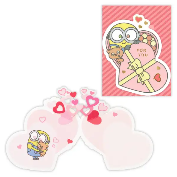 【訂貨】Minions Bob & Tim 立體迷你心意卡（心形 For You）
