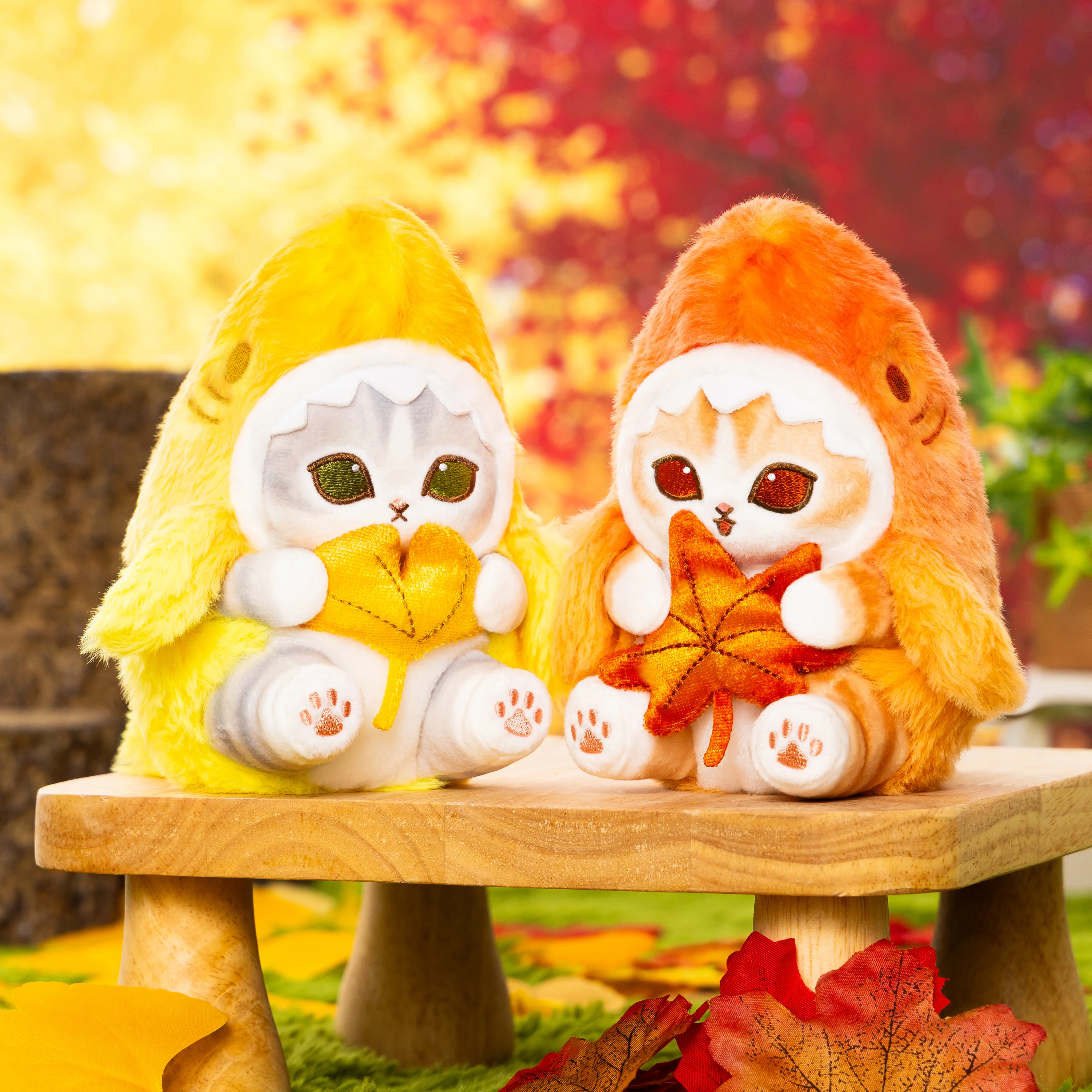 【預訂｜10月】Mofusand 秋天 鯊魚貓 鑰匙扣（銀杏 / 楓葉）
